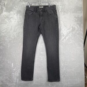 Travis Mathew Jeans Mens 32x31 Slim Straight Skinny Black Denim Cotton Stretch